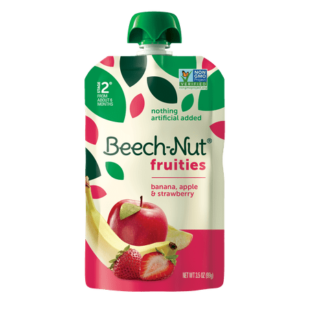 Beech-Nut Fruities Stage 2  Banana Apple & Strawberry Baby Food  3.5 oz Pouch