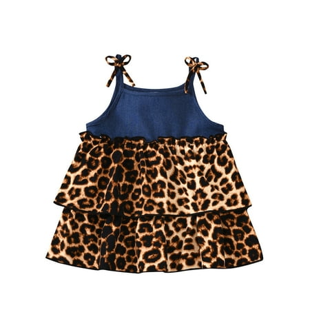 

AIMAOMI Baby Girls Leopard Print Strap Princess Casual Clohtes H