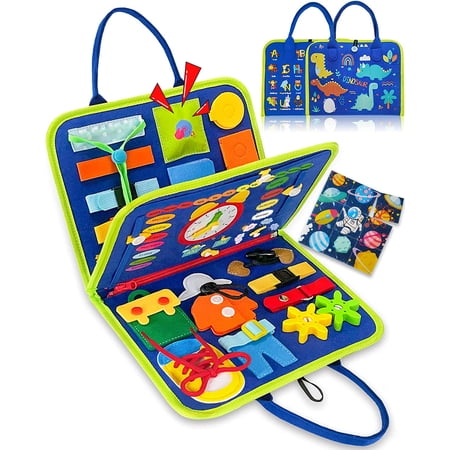 Busy Board Montessori Toys for 1 2 3 4 Year Old Boys & Girls Birthday Gifts, Easter Sensory Toys for Toddlers 1-3, Educational Travel Toys, Preschool Activities for Learning Fine Motor Skills