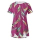 thumbnail image 5 of Blusas de Manga Corta para las Mujeres Botón Impreso Cuello Redondo Top Casual, Blusas para las Mujeres Casual, 5 of 5