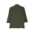 thumbnail image 4 of Pincandy Women Plus Size Neck 3/4 Sleeve Casual Tshirts Loose Basic Tunic Tees Shirts Dressy Casual Henley V-Neck Summer Tops Pleated T-Shirts Loose Fit Tunic Blouses,Army Green,4XL, 4 of 7