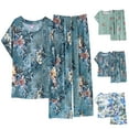 thumbnail image 2 of Coofit 2PCS Womens Pyjama Ensemble Floral à Manches Courtes Pyjama d'Été avec Pantalon, 2 of 6