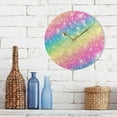 thumbnail image 7 of GZHJMY Round Digital Clock Rainbow Galaxy Creative Decorative Quiet Not Ticking Clock,Bedroom Living Room Bathroom Kitchen Office Wall Ornament (Black 10x10In), 7 of 7
