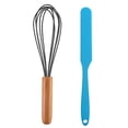 thumbnail image 1 of Juego de mini utensilios de cocina de 2 piezas: utensilios de cocina de silicona con mangos de madera, 1 of 5