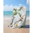 thumbnail image 4 of White Floral Beach Towels Oversized Super Absorbent, Pastoral Farmhouse Magnolia Flowers Leaves Lightweight Bath Towel Quick Dry Sets For Bathroom/Pool/Rv Camping/Beach Play/Gym Room/Picnic 30"x60", 4 of 8