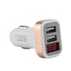 thumbnail image 3 of Cargador de coche mini USB ZHCH 2 puertos pantalla LED blanco dorado, 3 of 5