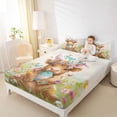 thumbnail image 3 of Erosebridal Kawaii Highland Cow Bed Sheets,Happy Easter Colorful Blossom Flowers King Sheets For Kids 4 Pieces, 3 of 6