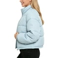 thumbnail image 4 of CYRBOKO Girls Puffer Jackets, Zip Up Lapel Lightweight Long Sleeve Winter Outerwear Blue Size 5-6 T, 4 of 5