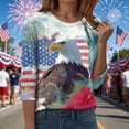 thumbnail image 5 of GEWSEY 4Th of July Shirts Women 3/4 Sleeve Crewneck Cute Shirts Casual Print T Shirt (Blue, XL), 5 of 8