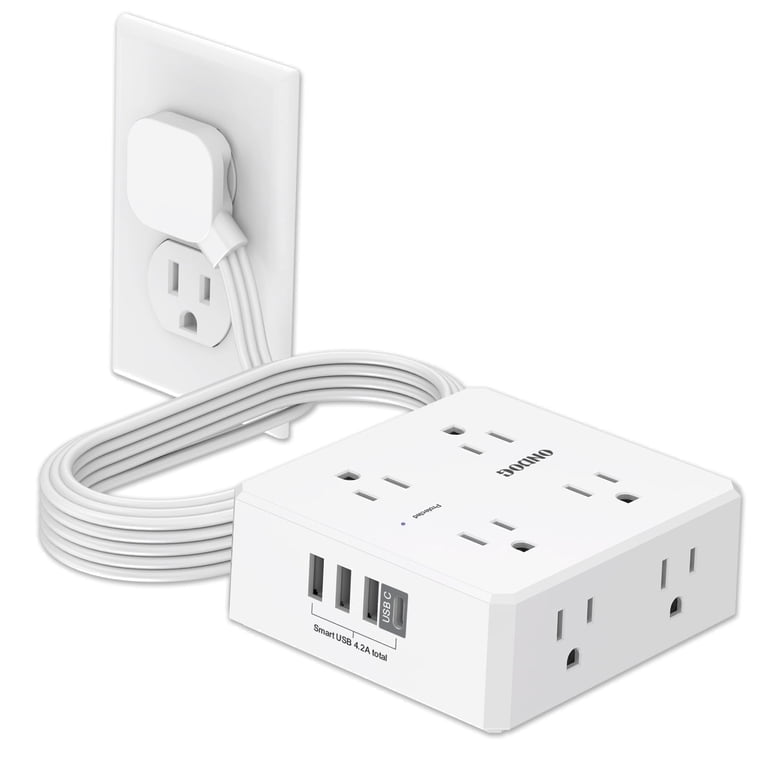 ONDOG 6ft Flat Plug Power Strip with 8 Outlets photo 1