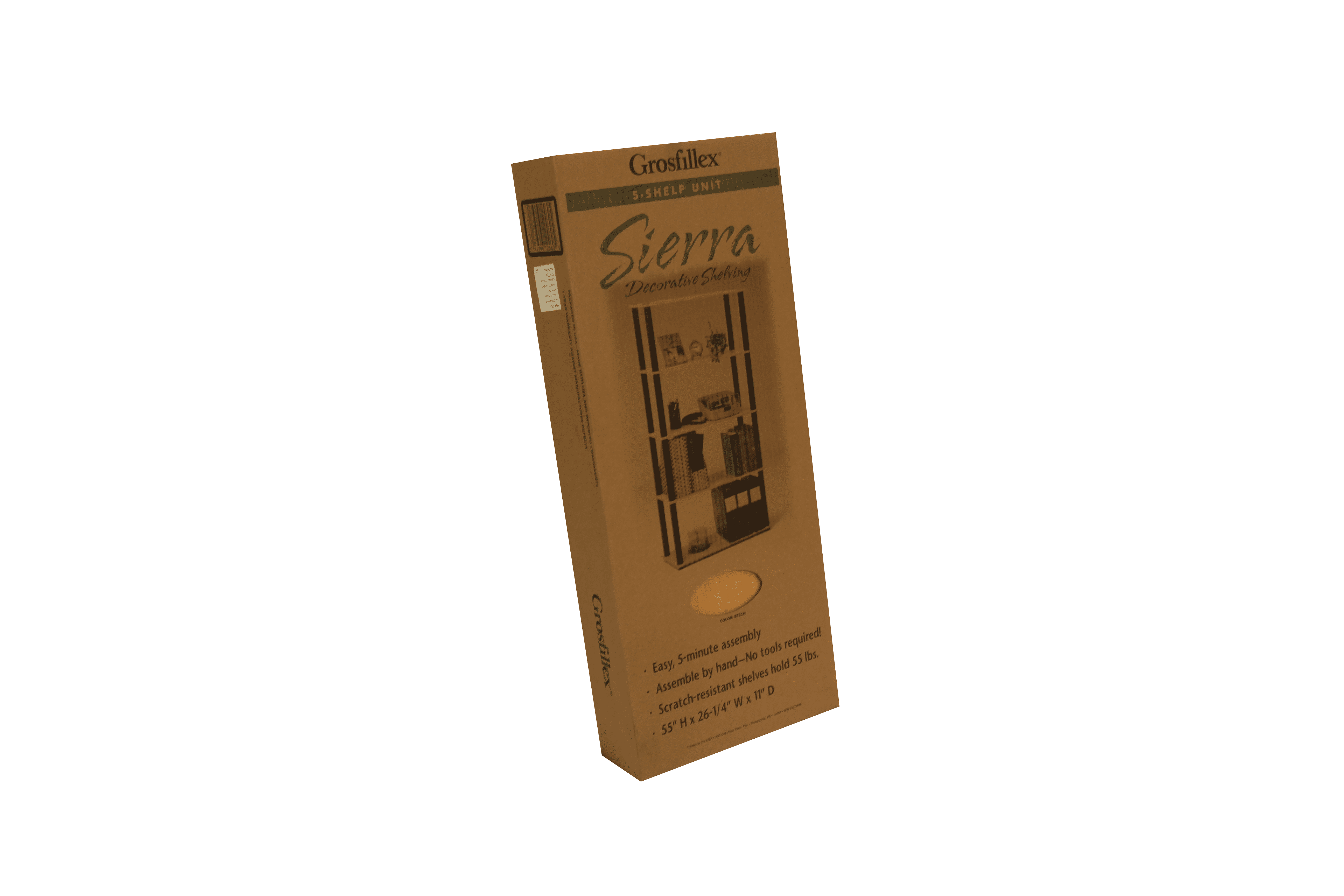 Open 5 - Shelf Standard Bookcase, Multiple Finishes