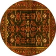 thumbnail image 1 of Ahgly Company Machine Washable Indoor Round Persian Yellow Traditional Area Rugs, 7' Round, 1 of 4