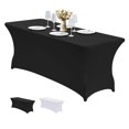 thumbnail image 1 of Mantel Rectangular de Mesa de Spandex Elástico de 6 pies para Mesas Plegables, Resistente a Las Arrugas, Mantel de Patio elástico y Estirable para Fiestas, Banquetes, Bodas y Eventos, 1 of 7