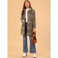 thumbnail image 2 of INSPIRE CHIC Gabardina larga de lana con cuello de solapa elegante de invierno para mujer Café L, 2 of 6