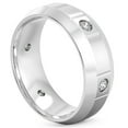 thumbnail image 2 of Pompeii Men's 3/4Ct Round Cut Diamond Polished 8mm Wedding Ring Gold Lab Grown, 2 of 6