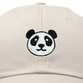 thumbnail image 2 of DALIX Panda Face On A Hat Mens Womens Embroidered Baseball Cap in Beige, 2 of 7
