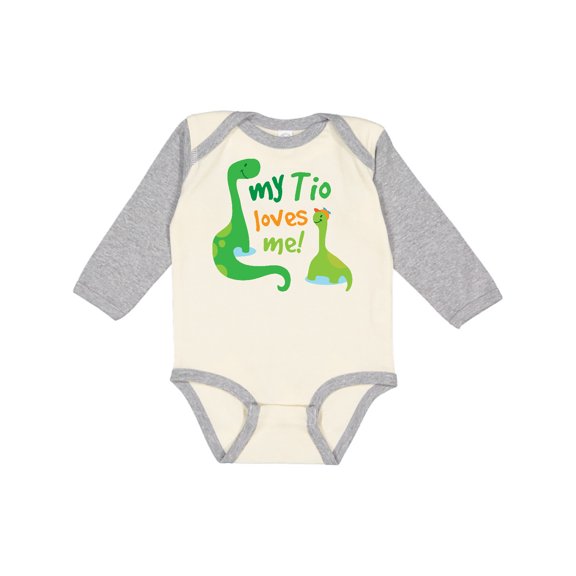 Inktastic My Tio Loves Me Nephew Dinosaur Boys Long Sleeve Baby Bodysuit