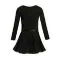 thumbnail image 2 of Moggemol 2Pcs Girls Ballet Dance Outfits Long Sleeve Gymnastics Leotard with Chiffon Tied Skirt Set Black M, 2 of 7