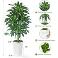 thumbnail image 4 of Keeplush 5FT Artificial Dracaena Tree with White Tall Planter - High-Density Silk Faux Yucca Fake Tree for Indoor Home Office Decor, Large Tall Artificial Floor Plant (150cm/5ft), 4 of 7