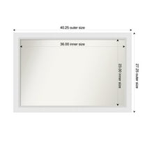 Amanti Art Custom Wall and Bathroom Mirror (27.25 x 40.25 in.), Blanco White Frame