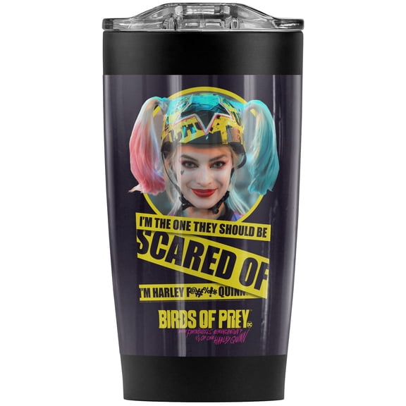 Birds Of Prey Harley Quinn Scared Of Stainless Steel Tumbler 20 oz Coffee Travel Mug/Cup, Vacuum Insulated & Double Wall with Leakproof Sliding Lid | Great for Hot Drinks and Cold Beverages