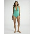 thumbnail image 4 of Sofia by Sofia Vergara Women's and Women's Plus Ring Front Plunge Halter One Piece with Curvetex®, Sizes XS-2X, 4 of 5