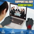 thumbnail image 3 of 2 Pairs Fingerless Arthritis Gloves for Women Men, Hand Compression Gloves for Relieve Pain from Carpal Tunnel, Rheumatoid, Osteoarthritis, RSI, Support Typing (Medium, Pure Black1+Purple1), 3 of 6