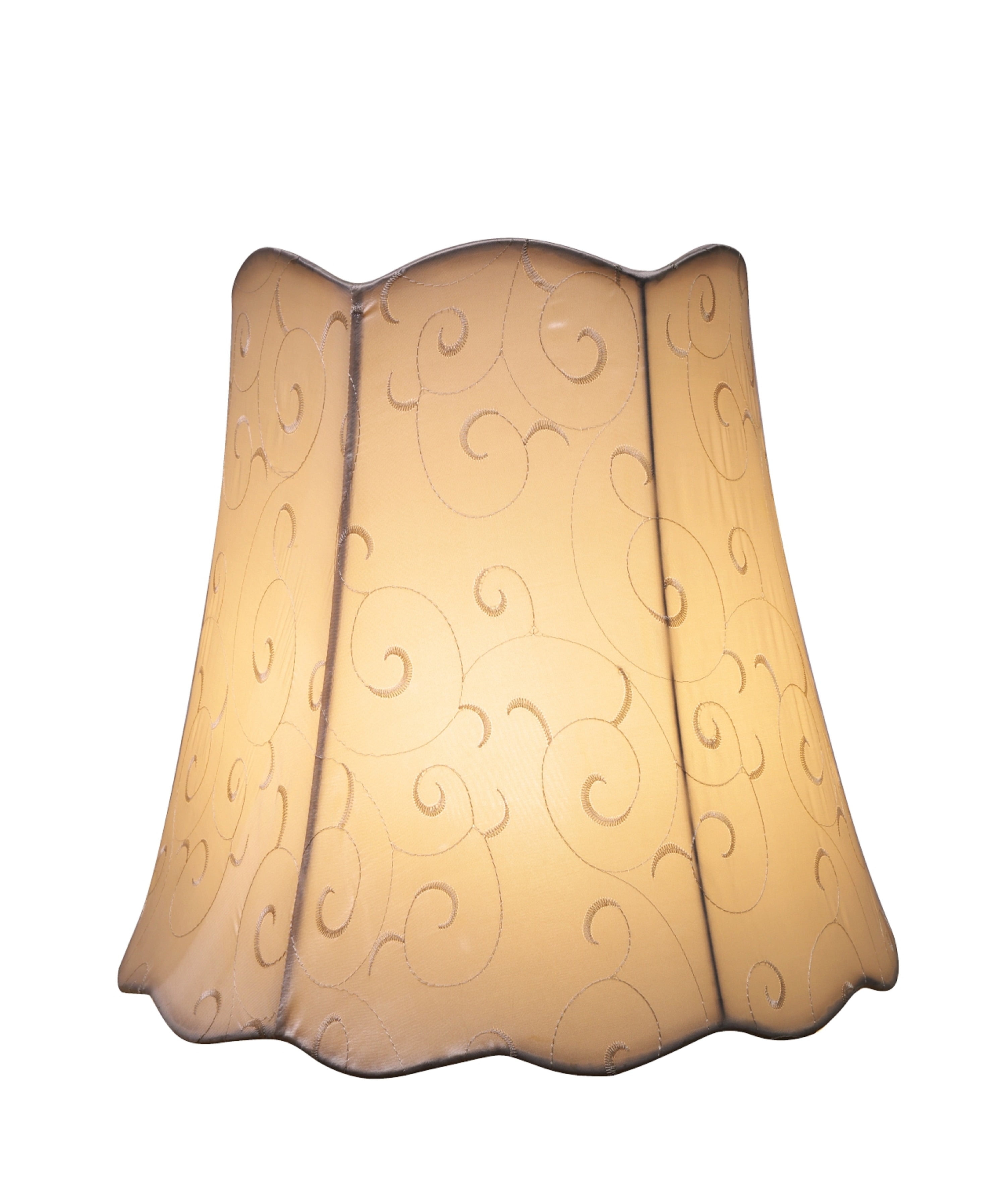 Aspen Creative 34061 Transitional Scallop Bell Shape Spider Construction Lamp Shade in Beige, 16" wide (10" x 16" x 15")