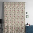 thumbnail image 5 of Vintage Pink Botanical Semi Sheer Curtains Drapes for Living Room, Bedroom, French Doors Window 63 Inches Long, Spring Floral Summer Birds Rod Pocket Chiffon Curtain Drapery Voile Draperies Panel, 5 of 6