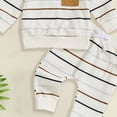 thumbnail image 4 of Ulanda Toddler Baby Boy Clothes Long Sleeve Sweatshirt Pants Set Fall Winter Outfits (White, 0-6 Months), 4 of 4