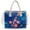 Blue - Plumeria Monstera Polynesian, variant on Polynesian Print PVC Tote Bag for Women Transparent Waterproof Shoulder Handbag with Removable Strap Hobo Shopper for Beach Weekends and Commute Hours