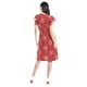 thumbnail image 3 of Vestido flores cintura smock Roman Fashion /Juvenil, 8867-12 (Rojo flor) rojo G, 3 of 5