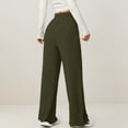 thumbnail image 6 of EDFBUYKRS Female Women Pants Casual Straight Leg Sweatpants for Women Petite Casual Fall Winter Trousers Elastic Waist Soft Knitted Ribbed Texture High Rise Pocket Pants Comfortable Daily Wear Xxl, 6 of 6