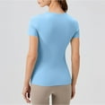thumbnail image 4 of Mittory Women's Crew Neck Short Sleeve Breathable Tops Basic Slim Fit Going Out T Shirt, 4 of 6