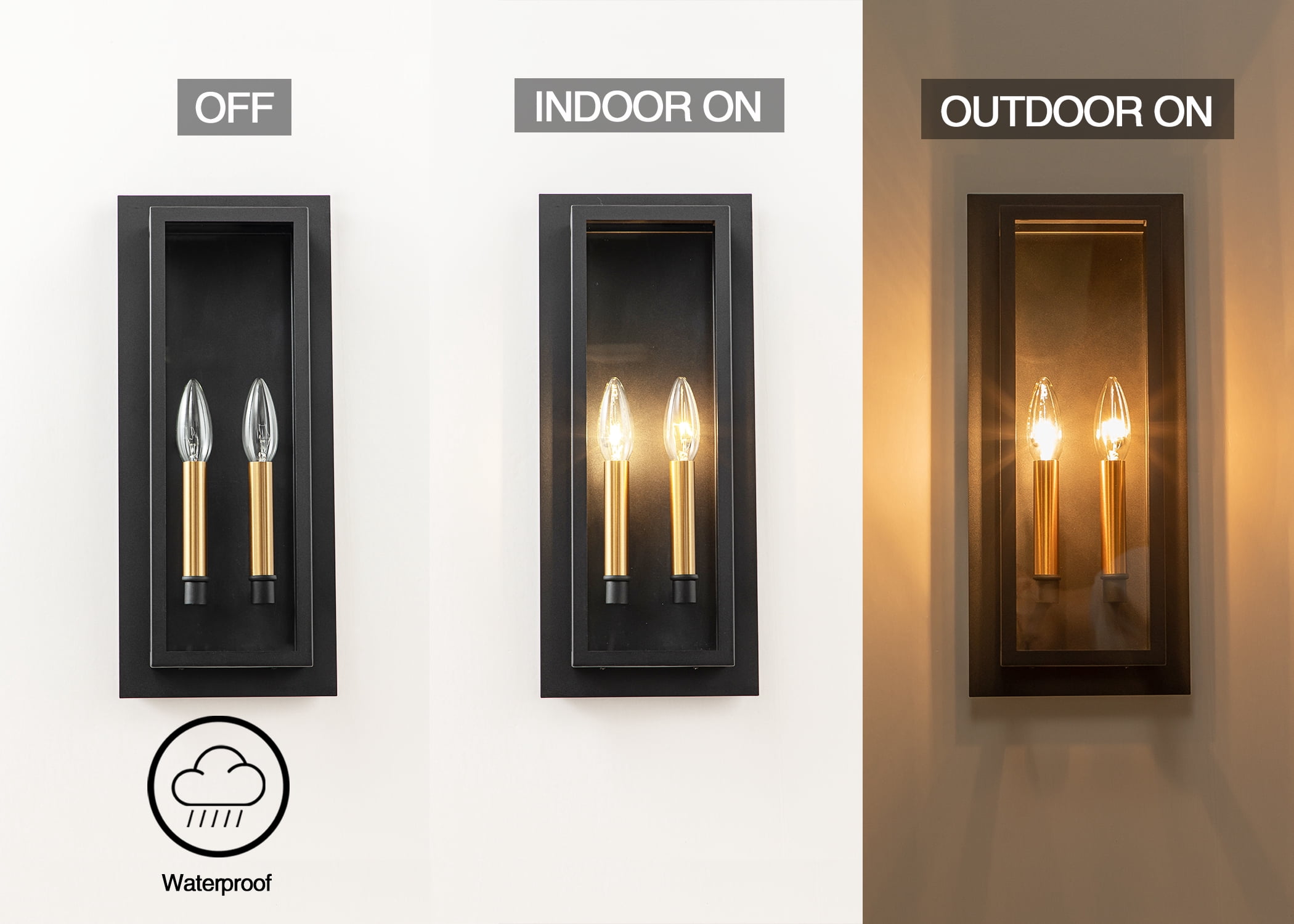 2-Light Modern outdoor wall sconce
