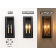 2-Light 17.5 Black Modern outdoor wall sconce