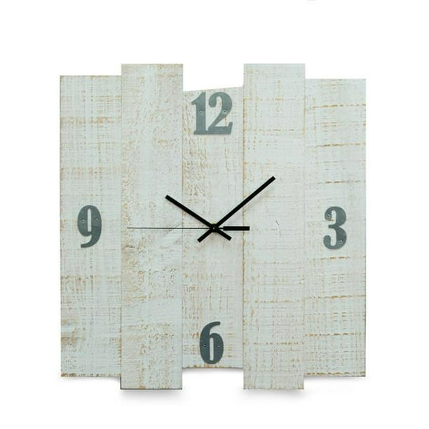 Bey Berk International Cm107 16 X 17 In White Distressed Wood Wall Clock Com - White Distressed Wood Wall Clock Bey Berk International Cm107 16 X 17 In White Distressed Wood Wall Clock Com - White Distressed Wood Wall Clock