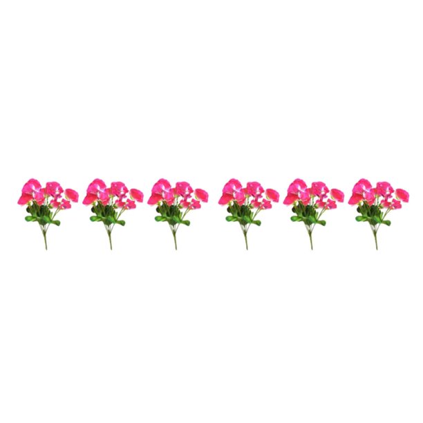 Injueey Arreglo de flores artificiales para decoración del hogar de 3 piezas con elegantes plantas falsas para exteriores o interiores rosa Rosa roja 2piezas