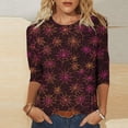 thumbnail image 2 of Edvintorg Quarter Sleeve Tops for Women Halloween Printed Crew Neck Casual Pullover Shirt Plus Size Fashion Clothes Women S-5XL Multicolor, 2 of 5