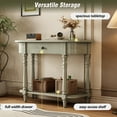 thumbnail image 3 of EUROCO 36" Retro Console Table with Drawer,Solid Wood Entryway Table Sofa Table with Open Storage Shelf and Corner-Curved Design for Entryway, Hallway and Living Room,Gray, 3 of 7