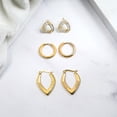 thumbnail image 4 of JeenMata 3 Pairs Variety Pack Trendy Earrings Bundles - Huggie Hoops Earrings and Triangle Dangle Drops - Gift for Her, 4 of 5