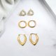 thumbnail image 3 of JeenMata Paquete Variado de 3 Pares de Aretes de Moda Aros Tipo Huggie y Pendientes Colgantes Triangulares: Regalo para Ella, 3 of 4