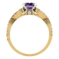 thumbnail image 4 of Clara Pucci 14K Yellow/White Gold Solid Gold Alexandrite Solitaire with Accents Anniversary Ring for Women - 1.42 cttw Round Cut, 4 of 8