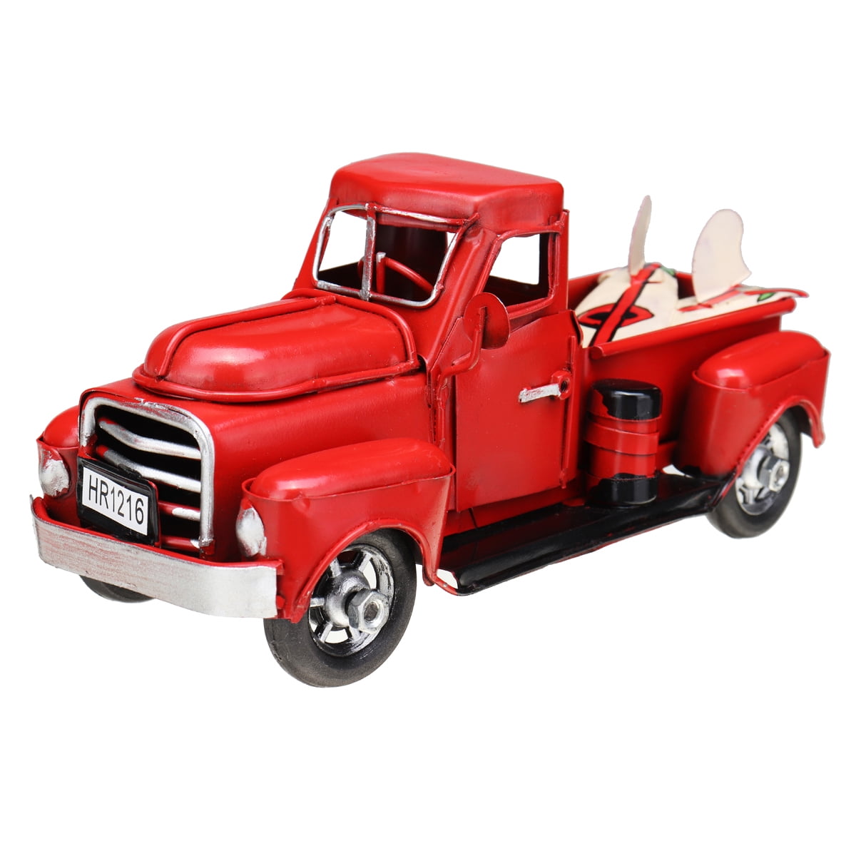 vintage red metal toy truck