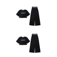 thumbnail image 1 of Qarigey Fiesta Banquete Niñas Camiseta de manga corta Pantalones de pierna ancha Conjunto Niños Estilo casual Diseño simple Tops Pantalones Type4 NO4, 1 of 6