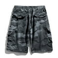 thumbnail image 3 of cllios Camo Cargo Shorts for Men with Multi Pockets Casual Drawstring Work Shorts Gym Athletic Shorts Fathers Day Gift Ideas Gray,L, 3 of 3
