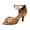Brown, variant on Women Sandals 7Cm High Heels Latin Dance Sandals With Knot Decoration Sole Comfortable Mid Heel Dress Shoes For Casual Indoor Occasions ,Us Size:8.5