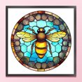 thumbnail image 1 of Cuadros Decorativos Bordado completo Hilo de algodón ecológico 18CT Arte de cruz de abeja de vidrieras contadas Wdftyju  embutido en tela, 1 of 9