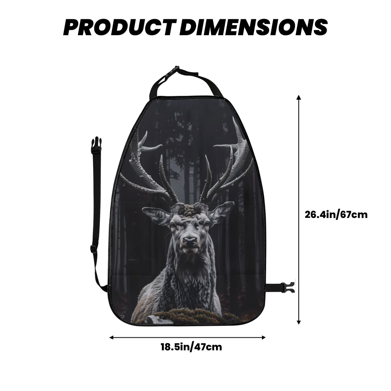Xecao Majestic Forest Stag Pattern Car Seat Back Protector 2 Pack Large Capacity Pocket, Kick Mats Back Seat Protector