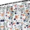 thumbnail image 4 of Extra Long Boho Shower Curtain 72x84 Inches - Vintage Floral & Tropical Leaves Pattern, Waterproof Bohemian Bathroom Decor with 12 Hooks, Tribal Rustic Style, 4 of 5